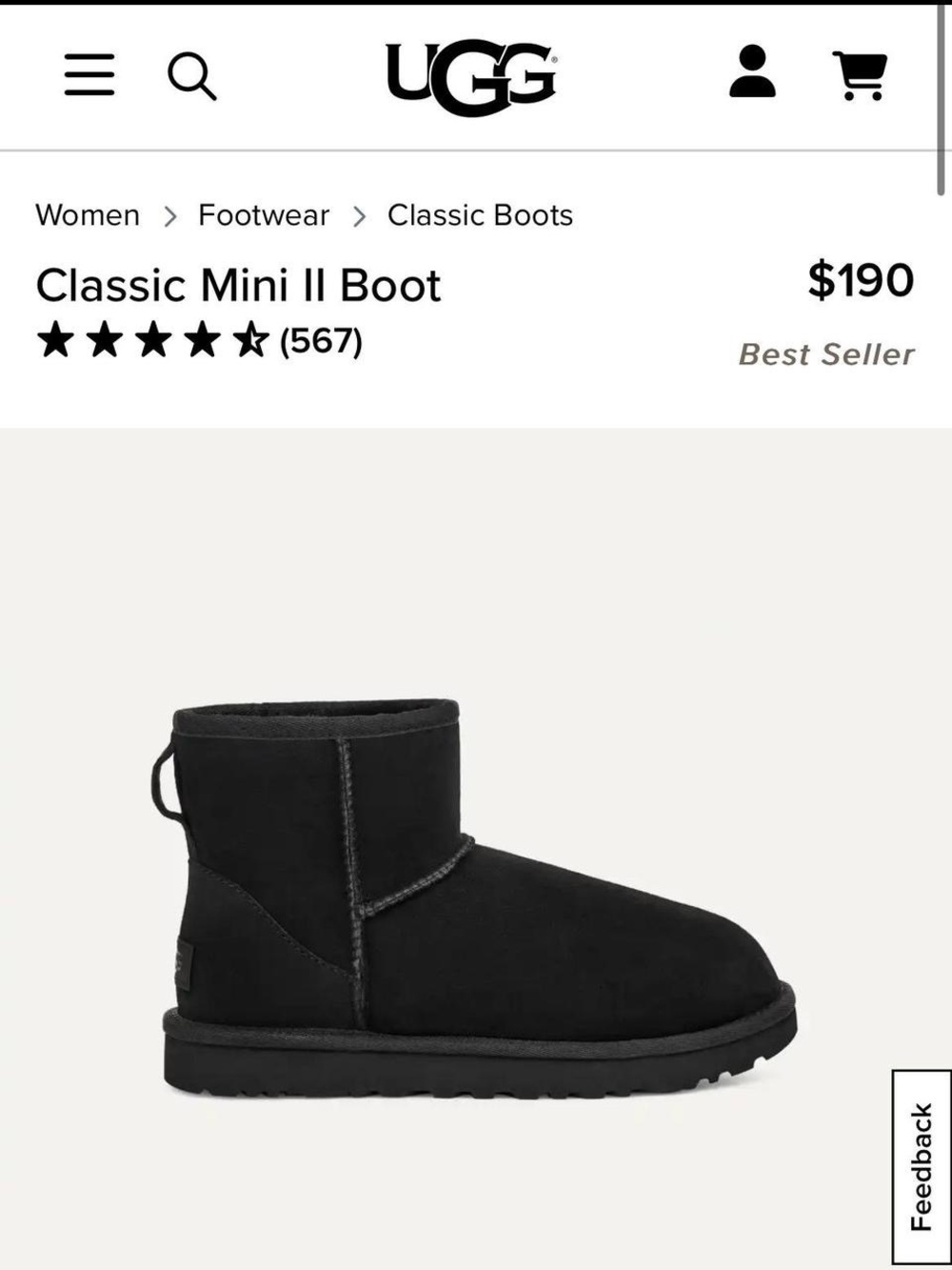 UGG Classic Mini Boots in Black